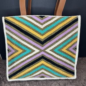 Myra Multicolor Chevron Tote Bag